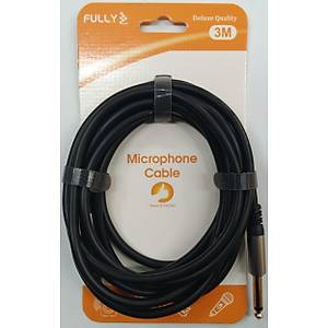 6.3 mm Kaliteli Mono Mikrofon / Enstr�man Kablosu 3 Metre - Siyah