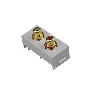 22.5x45 2x RCA Gold Kaliteli Audio Priz Mod�l�