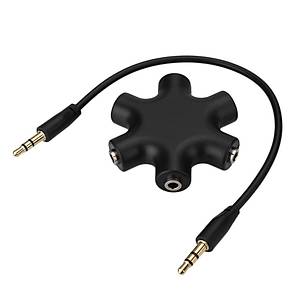 3.5 mm Stereo 5'li Splitter �oklay�c� Y�ld�z Aparat - Siyah