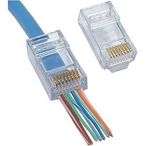 8P/8C Yeni Nesil EZ Delikli RJ45 Ethernet Plug - 100 Adet