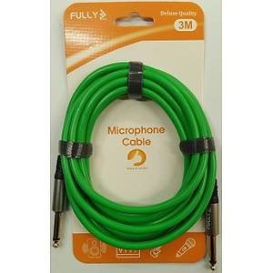 6.3 mm Kaliteli Mono Mikrofon / Enstr�man Kablosu 3 Metre - Ye�il