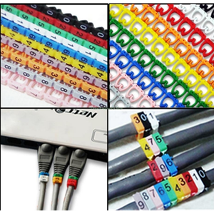 10 Renk 10 Numara Cat. 5 Kablo Numarat�r� - 100 Adet