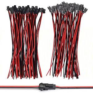 2 Pin Erkek+Di�i DC Kablo - Siyah - 10 Tak�m