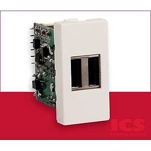 22.5x45 5 Volt 2 Amper �kili USB �arj Mod�l� - Beyaz