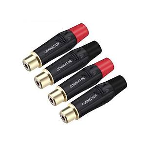 2 RCA Di�i Kaliteli Jack K�rm�z� + Siyah