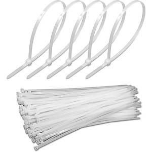 Plastik Beyaz Kablo Ba�� - 200x2.5 mm (20cm) - 100 Adet