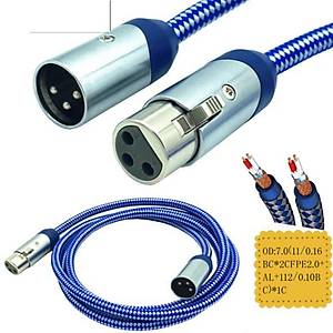 XLR Erkek - Di�i Balansl� Kaliteli �rg�l� Kablo - 2 Metre