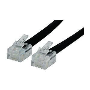 6'l� Yass� RJ12 Telefon Santral Kablosu Siyah - 10 Metre