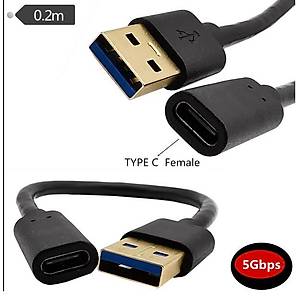 USB 3.1 Type-C Di�i to USB 3.0 Erkek Kablo - 20 cm