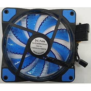 120x120x25 mm 12 Volt 3 Pin Mavi Ledli Fan