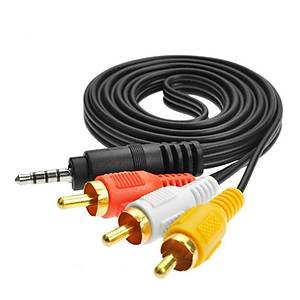 3.5 mm Stereo to 3 RCA AV Kablo 1.5 Metre