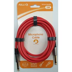 6.3 mm Kaliteli Mono Mikrofon / Enstr�man Kablosu 3 Metre - K�rm�z�