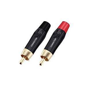 2 RCA Erkek Kaliteli Jack K�rm�z� + Siyah
