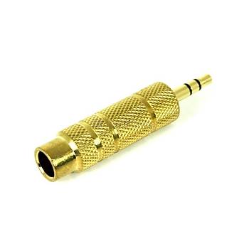 Stereo 3.5 mm Erkek - 6.3 mm Dii Gold evirici