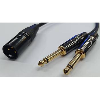 XLR Erkek to 2x 6.3 mm Mono Kaliteli Kablo 5 Metre