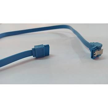 SATA Klipsli 90 Derece DATA Kablosu Mavi 50 cm