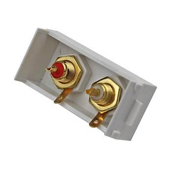 22.5x45 2x RCA Gold Kaliteli Audio Priz Modülü