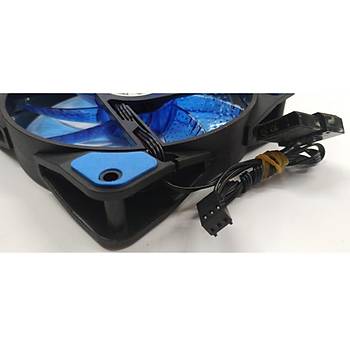 120x120x25 mm 12 Volt 3 Pin Mavi Ledli Fan