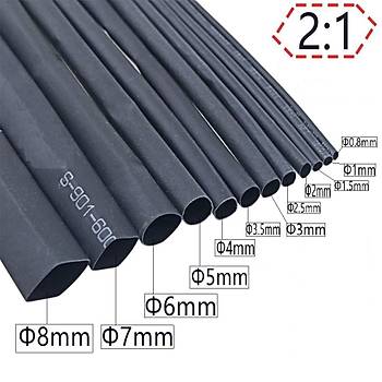 Is ile 2/1 Daralan Makaron 8 mm - Siyah - 100 Metre