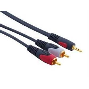 3.5 mm Stereo to 2x RCA AUX Ses Kablosu 3 Metre