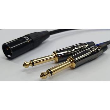 XLR Erkek to 2x 6.3 mm Mono Kaliteli Kablo 10 Metre