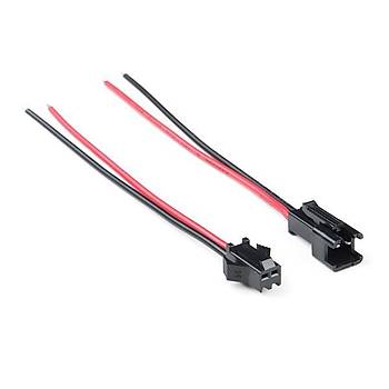 2 Pin Erkek+Dii DC Kablo - Siyah - 10 Takm