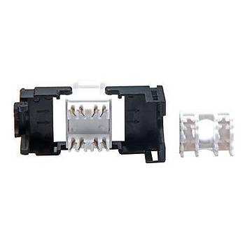 RJ45 Cat. 6 Kapakl Siyah Keystone 180 Derece