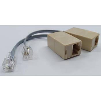 RJ11 Erkek - RJ45 Dii Ethernet - Telefon Kablosu evirici