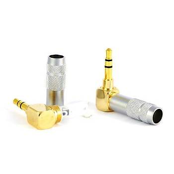 3.5 mm TRS Stereo 90 Derece Kaliteli Erkek Jack