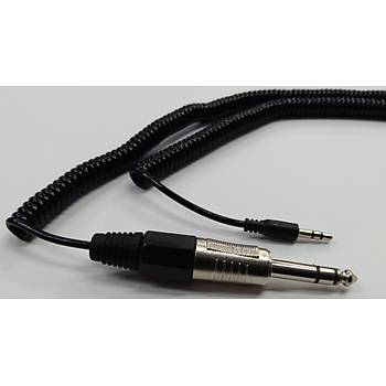 3.5 mm to 6.3 mm TRS Stereo Spiral Kablo 3 Metre