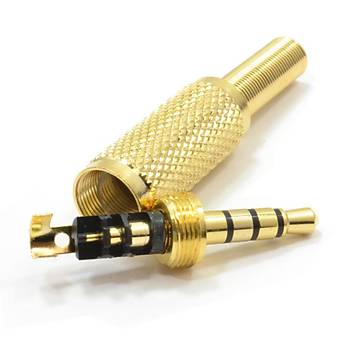 3.5 mm TRRS Stereo Erkek Metal Gold Jack
