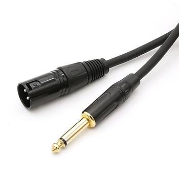 XLR Erkek - 6.35 mm Erkek Kaliteli Enstrman Gitar Kablosu 15 Metre