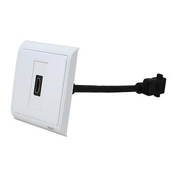 S�va �st� HDMI Duvar Prizi - Kablolu