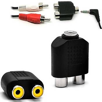Stereo 3.5 mm Di�i - 2x RCA Di�i �evirici Aparat (�ift)