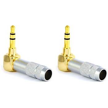 3.5 mm TRS Stereo 90 Derece Kaliteli Erkek Jack