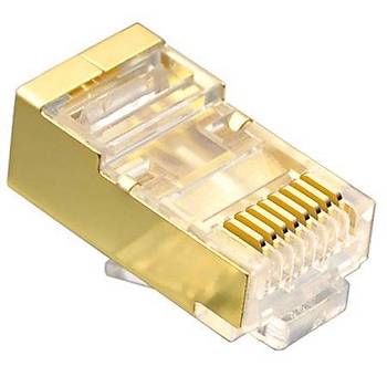 8P/8C Toprakl� Gold Cat. 6 RJ45 Ethernet Plug - 100 Adet