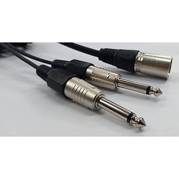 XLR Erkek to 2x 6.3 mm Mono Kablo 10 Metre