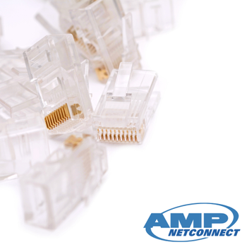 8P/8C AMP Cat. 6 RJ45 Ethernet Plug - 100 Adet