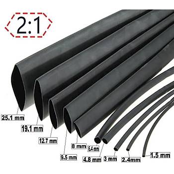 Is ile 2/1 Daralan Makaron 30 mm - Siyah - 50 Metre