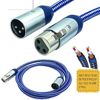 XLR Erkek - Dii Balansl Kaliteli rgl Kablo - 3 Metre