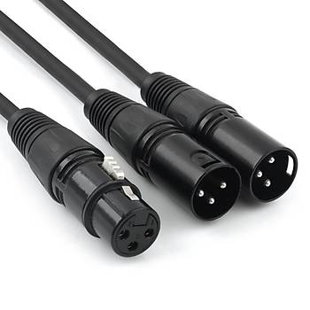 XLR 1 Dii - 2 Erkek oklayc Kaliteli Y Kablo