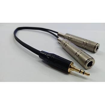 3.5 mm Stereo Erkek to 2x 6.3 mm Mono Dii Kaliteli Splitter Kablo