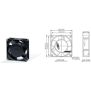 80x80x25 mm 110 Volt Metal Fan