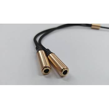 3.5 mm TRS Stereo Kulaklk oklayc 90 Derece Kablo - Sar