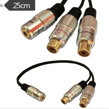 3.5 mm Stereo Dii - 2x RCA Dii Kaliteli Kablo - 30 cm