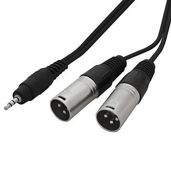 3.5 mm Stereo - 2 XLR Erkek Kablo 3 Metre