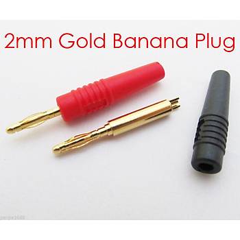 Banana Jack 2 mm Gold Krmz+Siyah