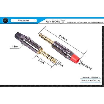 6.3 mm TRS Stereo Kaliteli Erkek Jack