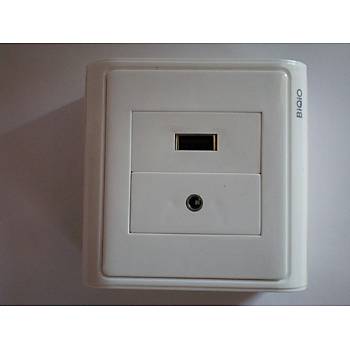 USB 2.0+Audio Sva st Duvar Prizi