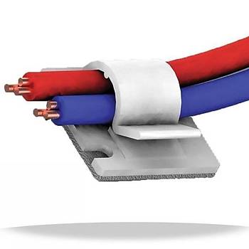 Yap��kanl� Kablo Tutucu Klips 13x25 Beyaz - 10 Adet